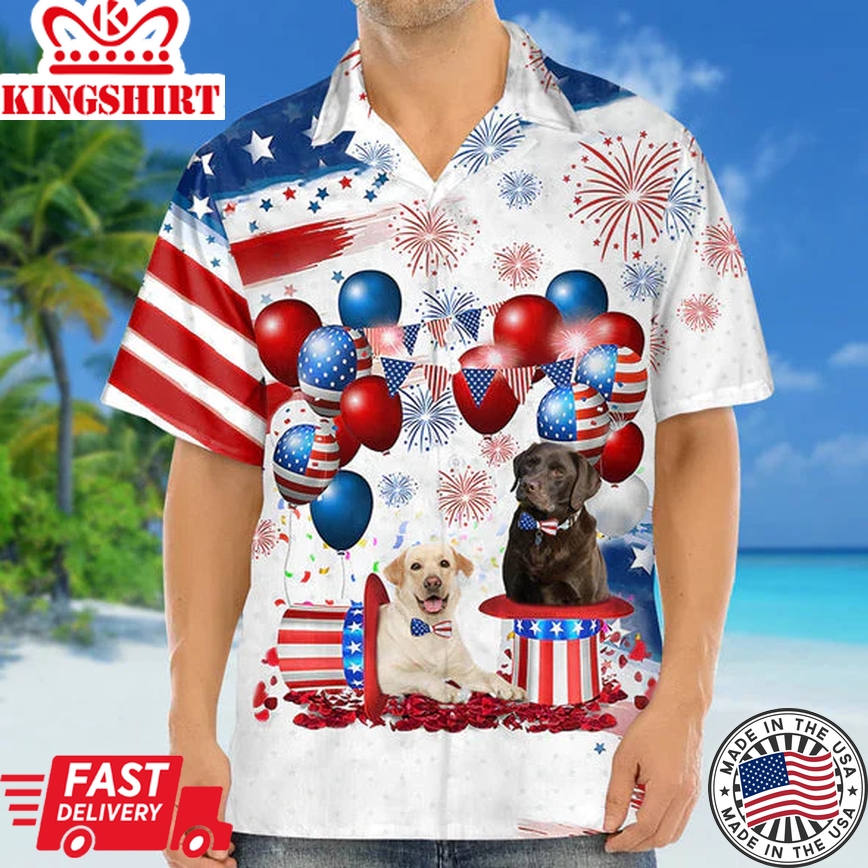 Labrador Retriever Independence Day Trendy Hawaiian Shirt For Men And Women, 4Th Of July Trendy Hawaiian Shirt