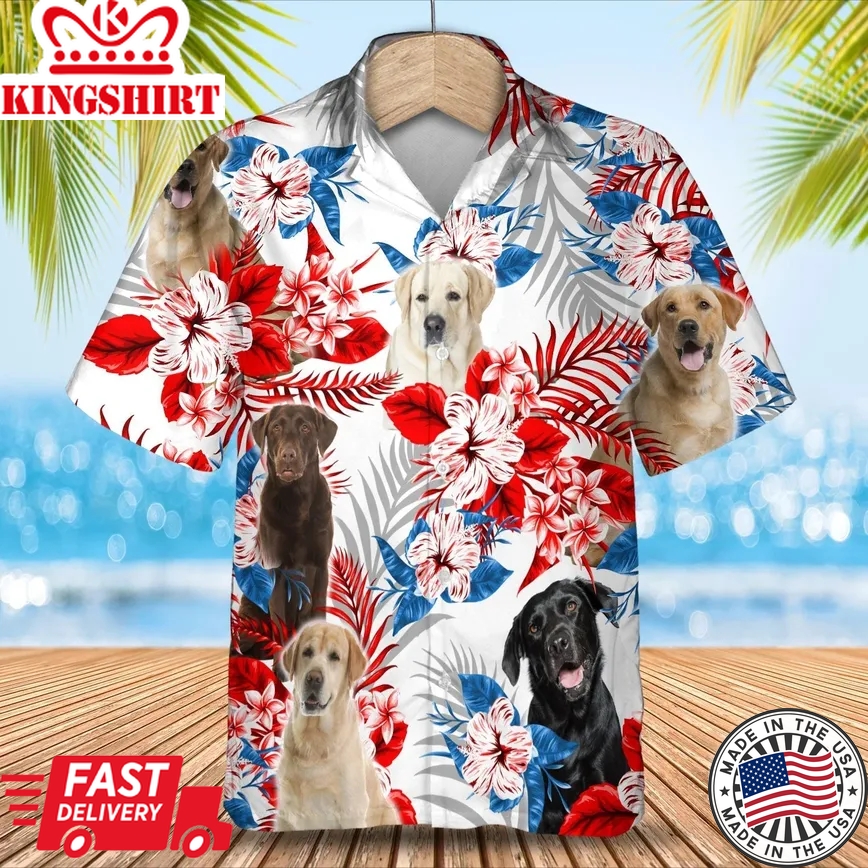 Labrador Retriever Trendy Hawaiian Shirt Gift For Summer, Summer Aloha Shirt, Trendy Hawaiian Shirt For Men And Women