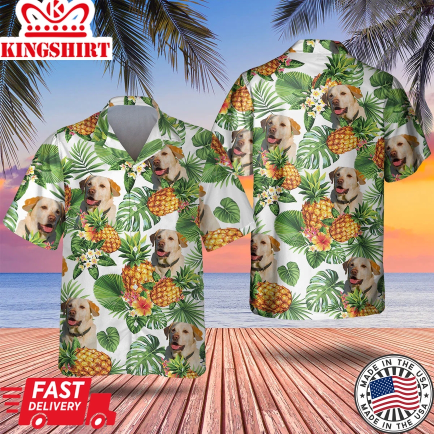 Labrador Retriever Tropical Pattern Trendy Hawaiian Shirt, Dog Trendy Hawaiian Shirt, Summer Gift For Men And Women