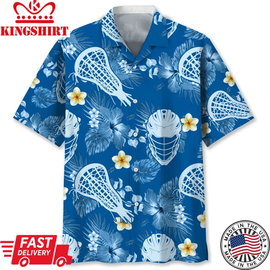 Lacrosse Blue Nature Trendy Hawaiian Shirt