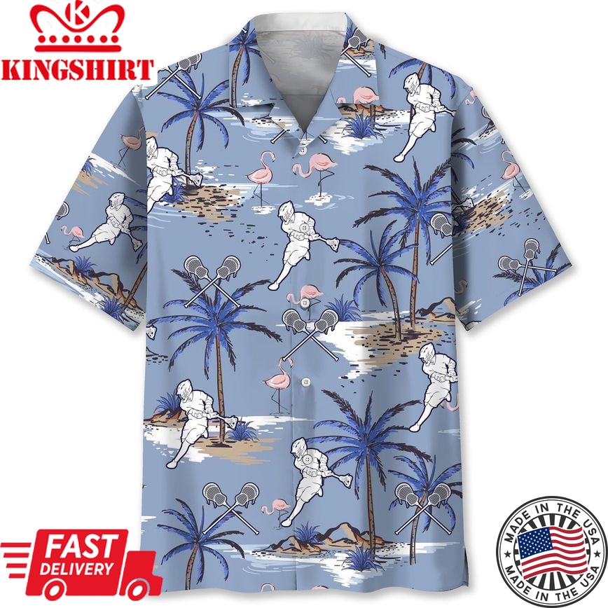 Lacrosse Blue Trendy Hawaiian Shirt