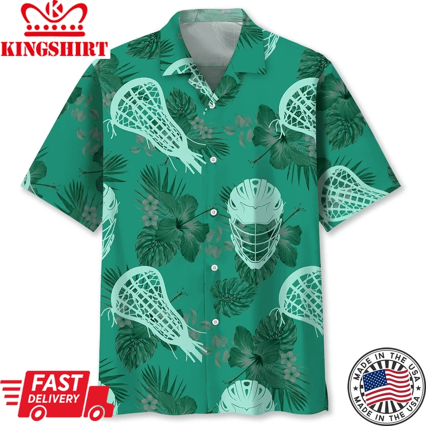 Lacrosse Kelly Green Trendy Hawaiian Shirt