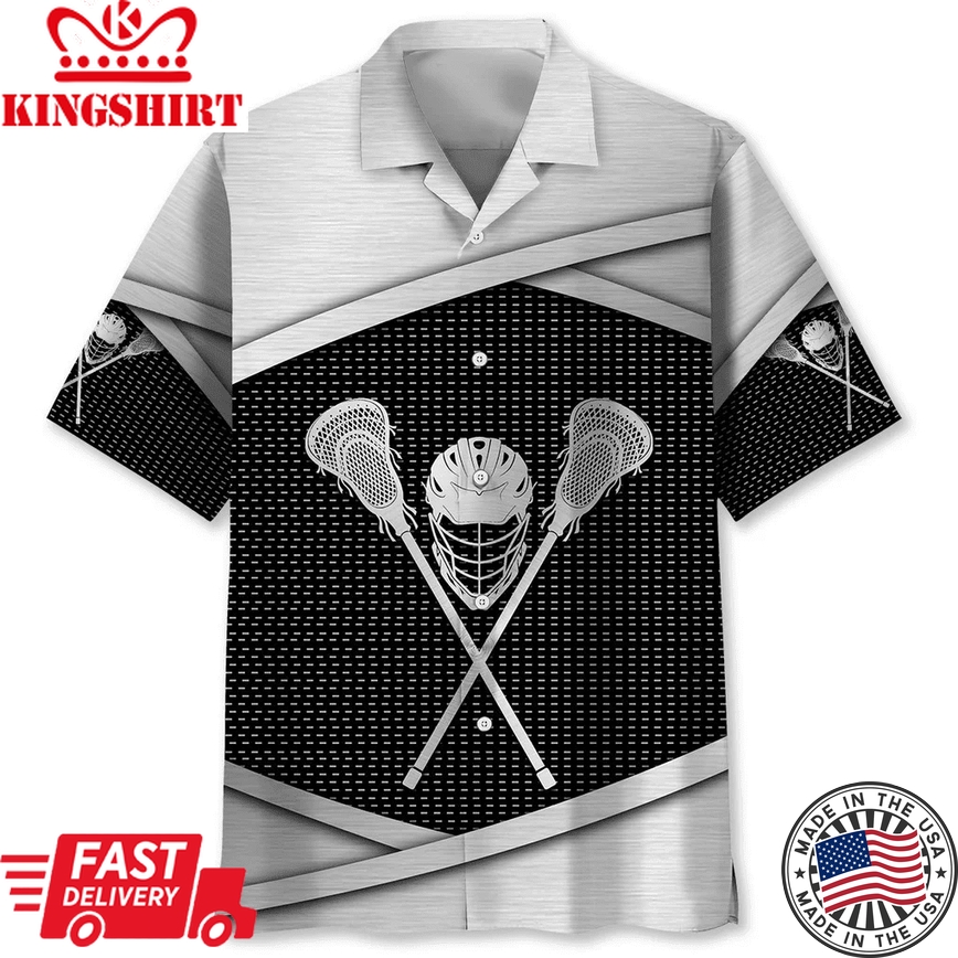 Lacrosse Mesh Pattern Seamless Trendy Hawaiian Shirt