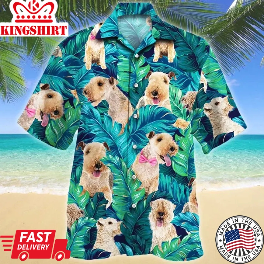 Lakeland Terrier Dog Lovers Summer Beach Palm Tree Trendy Hawaiian Shirt, Summer Aloha Hawaii Shirt