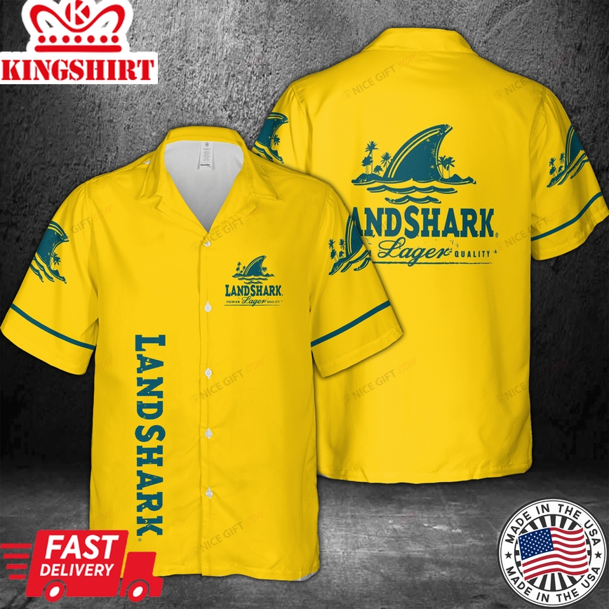 Landshark Lager Imprinted on Hawaiian Apparel