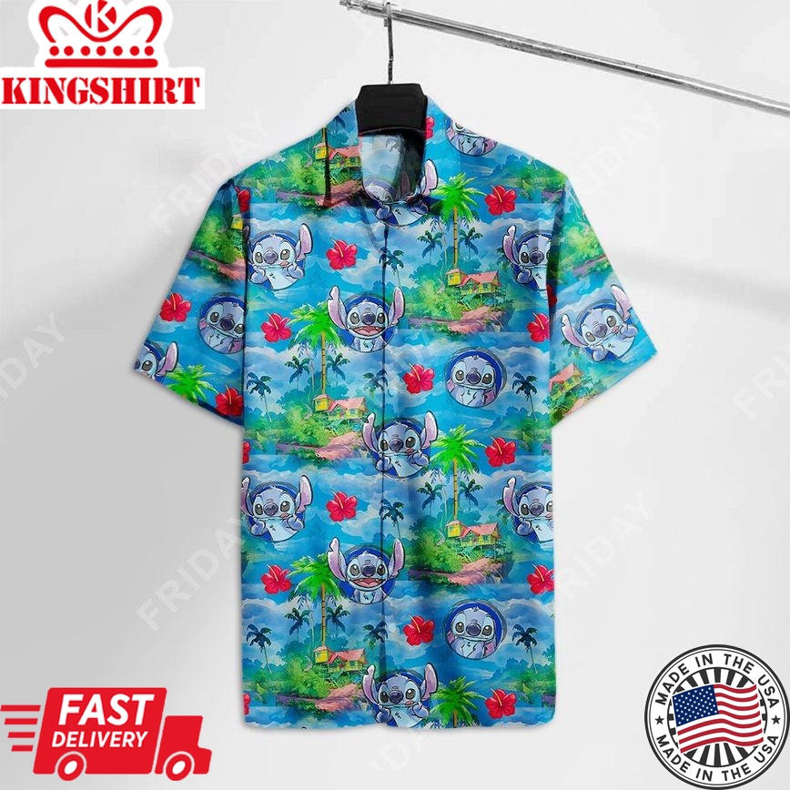 Las Hawaiian Shirt Las Aloha Tropical Blue Hawaii Tshirt