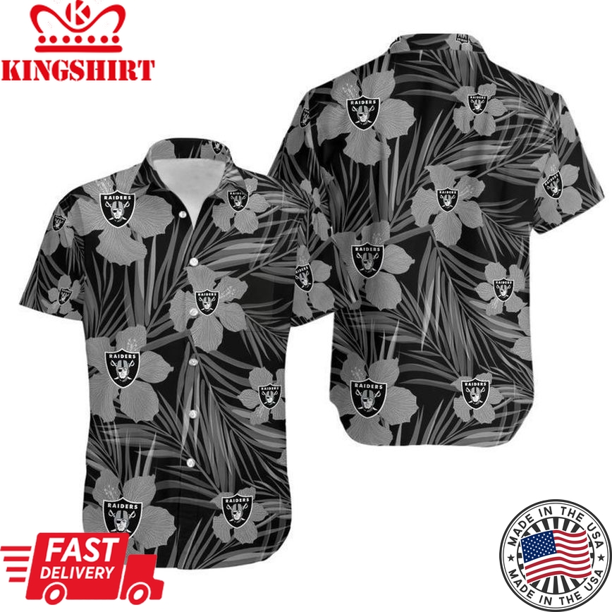 Las Vegas Raiders 2 Flower Hawaii Shirt And Shorts Summer Collection H