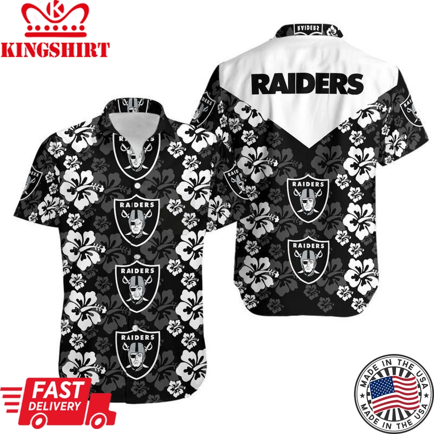 Las Vegas Raiders Flowers Hawaii Shirt And Shorts Summer Collection H9