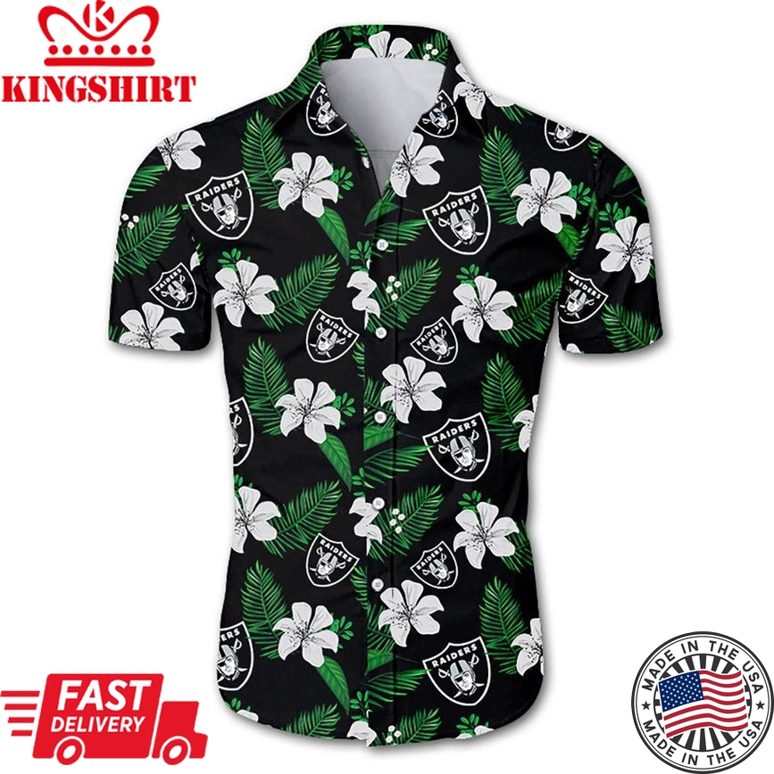 Las Vegas Raiders Hawaiian Shirt Tropical Flower Summer Collection Trending Hawaiian Shirts