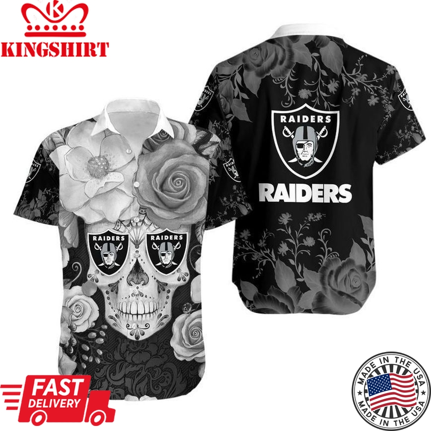 Las Vegas Raiders Skull NFL Gift For Fan Hawaiian Graphic Print Short