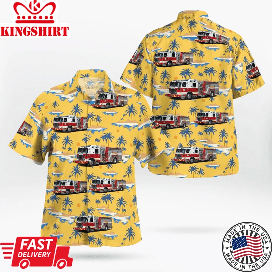 Lauderhill Fire Rescue, Lauderhill, Florida Trendy Hawaiian Shirt