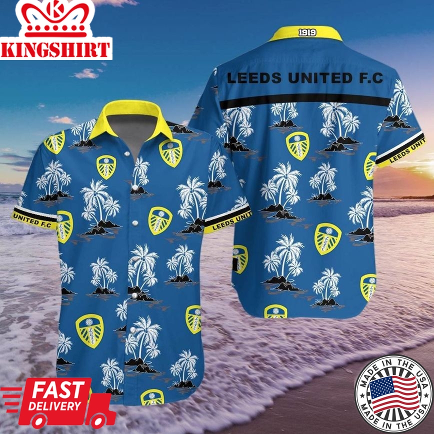 Leeds United Coconut Trees Trendy Hawaiian Shirt Aloha Shirt