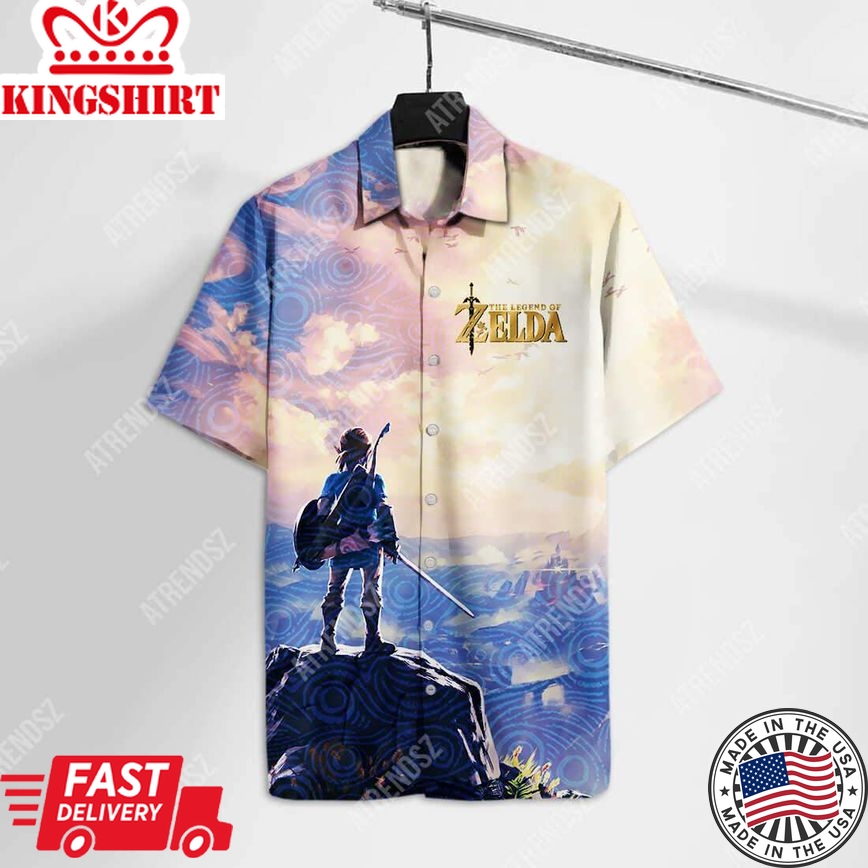 Legend Of Zelda Hawaiian Shirt Breath Of The Wild Link Hawaii Shirt Legend Of Zelda Aloha Shirt