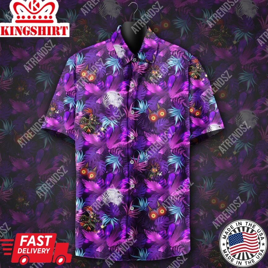 Legend Of Zelda Hawaiian Shirt Skull Kid Majora's Mask Hawaii Shirt Legend Of Zelda Aloha Shirt