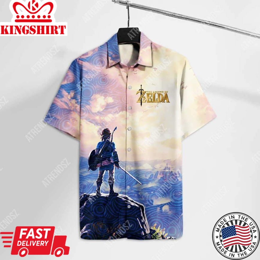 Legend Of Zelda Trendy Hawaiian Shirt Breath Of The Wild Link Hawaii Shirt Legend Of Zelda Aloha Shirt