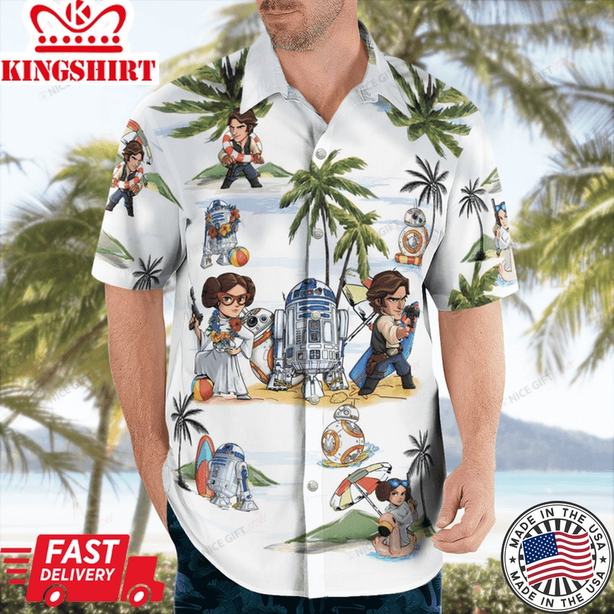 Leia Organa with Han Solo Star Wars Hawaiian Shirt