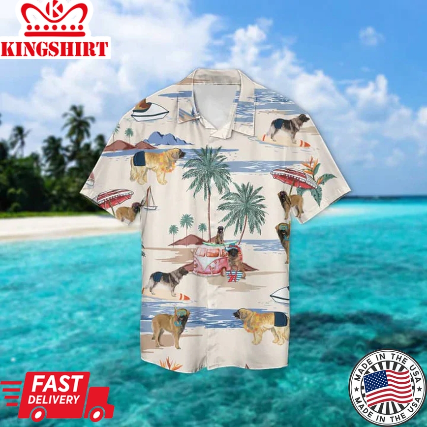 Leonberger Summer Beach Trendy Hawaiian Shirt, Trendy Hawaiian Shirts For Men Women Short Sleeve Aloha Beach Shirt