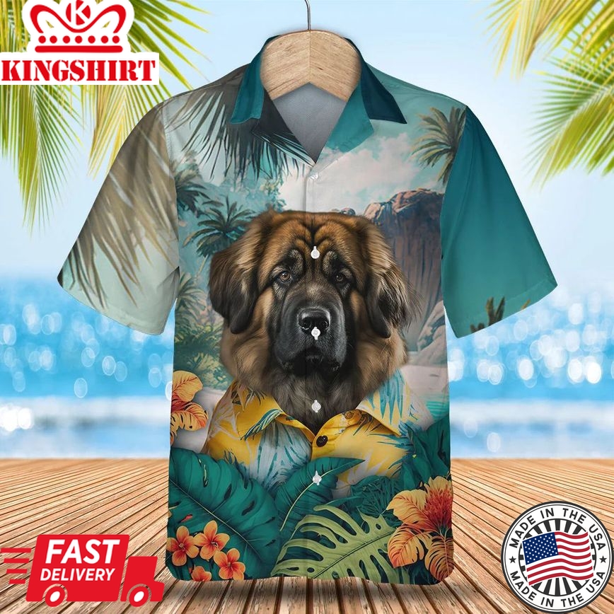 Leonberger Tropic Oasis - Stand Out in the Tropics with this Exquisite Trendy Hawaiian Shirt