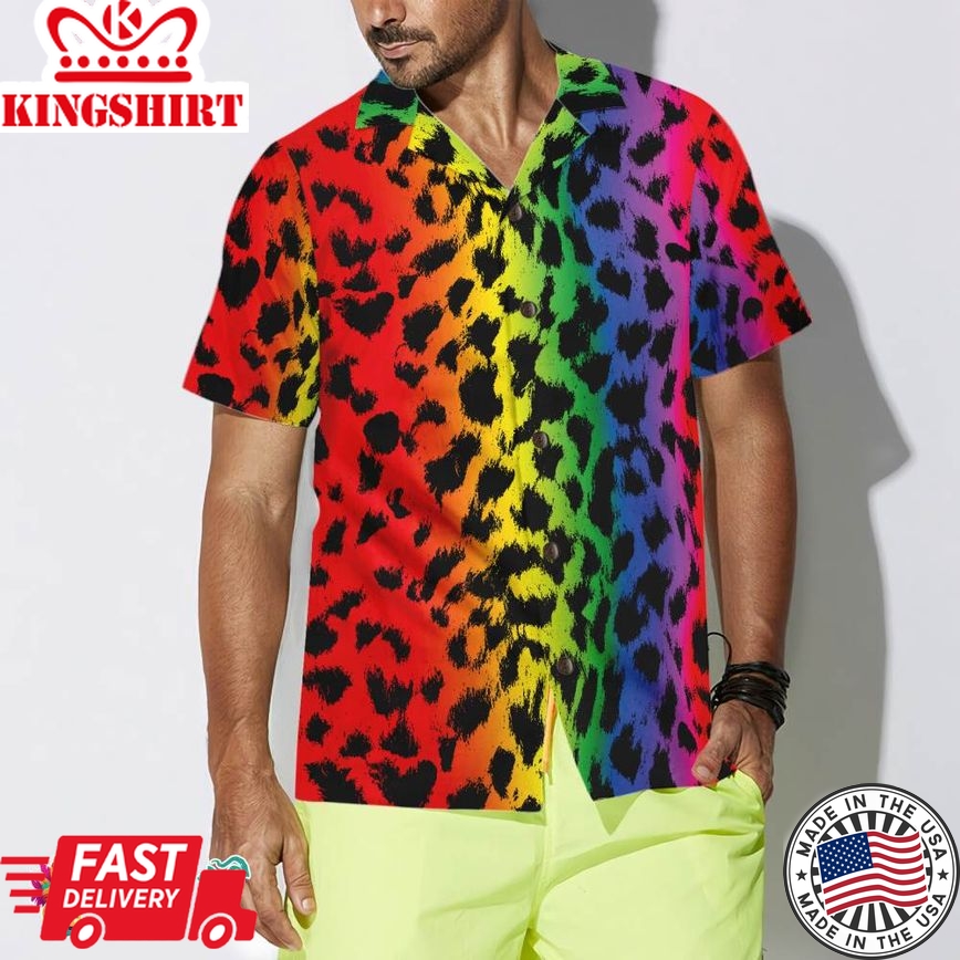 Leopard Skin With Rainbow Color Lgbt Hawaiian Shirt