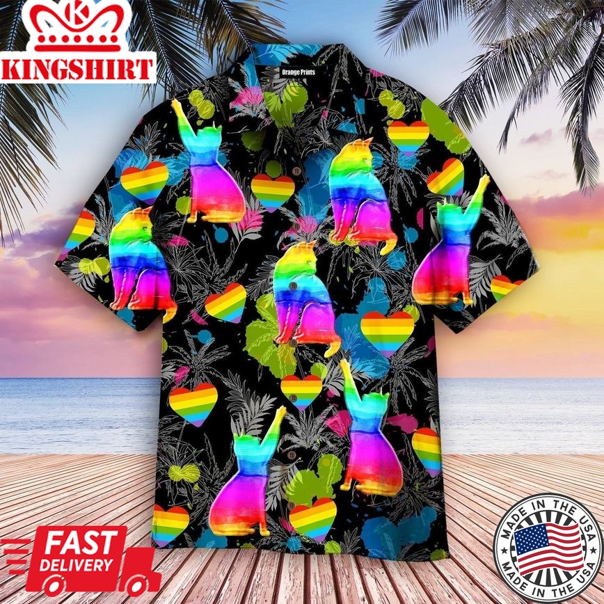 Lgbt Cat Pride Month Aloha Hawaiian Shirts For Men & For Women |