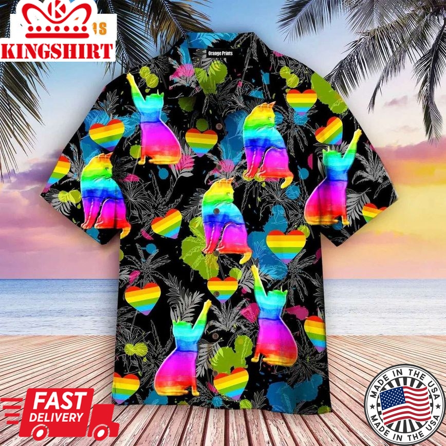 Lgbt Cat Pride Month, Cat Trendy Hawaiian Shirt Perfect Gifts For Your Loved Ones