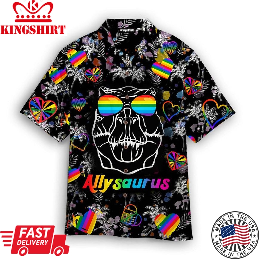 Lgbt Dinosaur Allysaurus Aloha Hawaiian Shirts For Men & For Women |