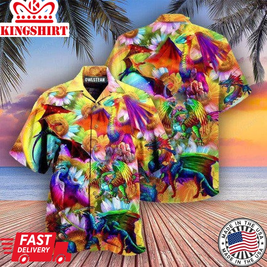 Lgbt Dragon Keep Calm And Pride Hawaiian Shirt | For Men & Women |