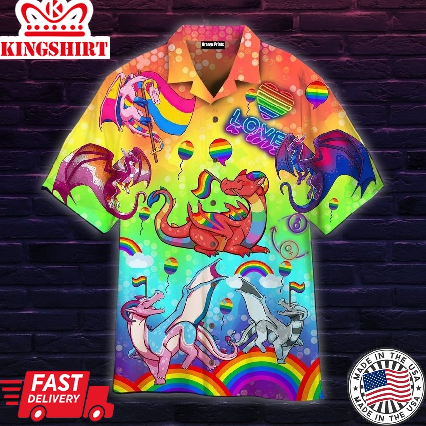 Lgbt Dragon Pride Month Aloha Hawaiian Shirts For Men & For Women |