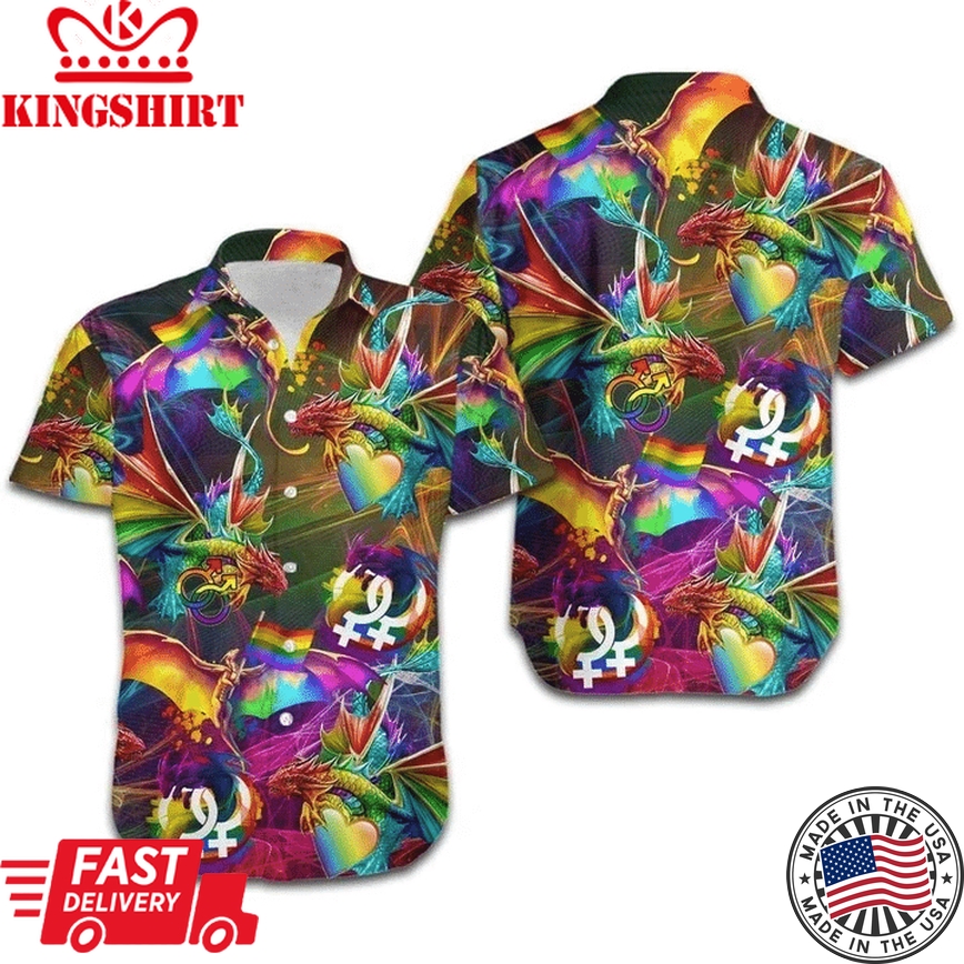 Lgbt Dragon Rainbow Hawaiian Shirt