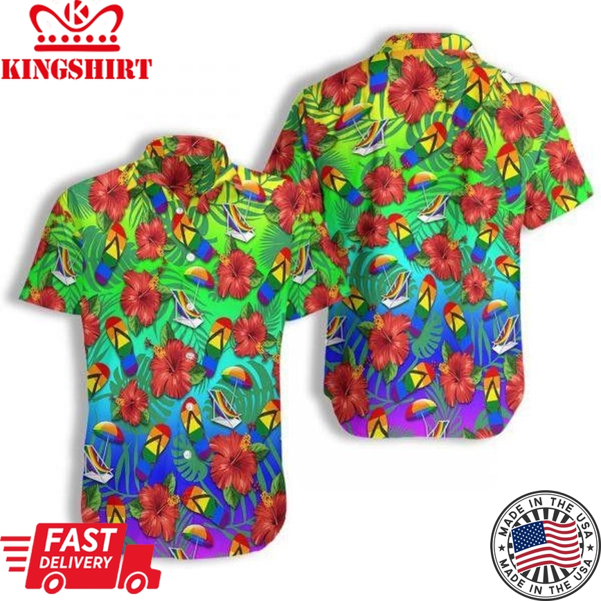 Lgbt Flower Colorful Trendy Hawaiian Shirt Summer Gifts