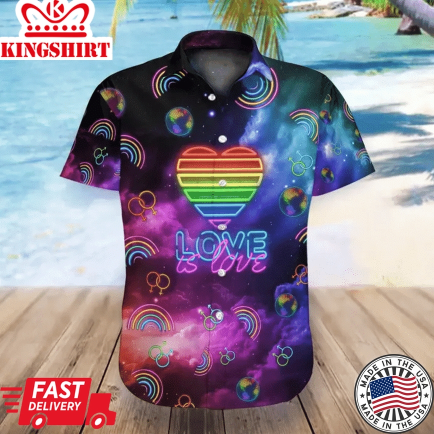 Lgbt Galaxy Love Is Love Hawaiian Shirt