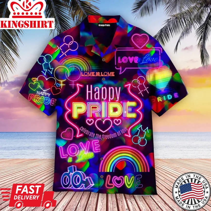 Lgbt Gay Pride Month Aloha Trendy Hawaiian Shirts, Lgbt Pride Shirt, Love Is Love Shirt