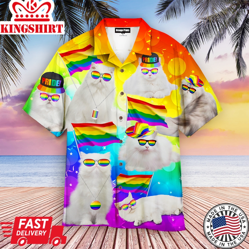 Lgbt Happy Cats Pride Month Aloha Hawaiian Shirts For Men & For Women |