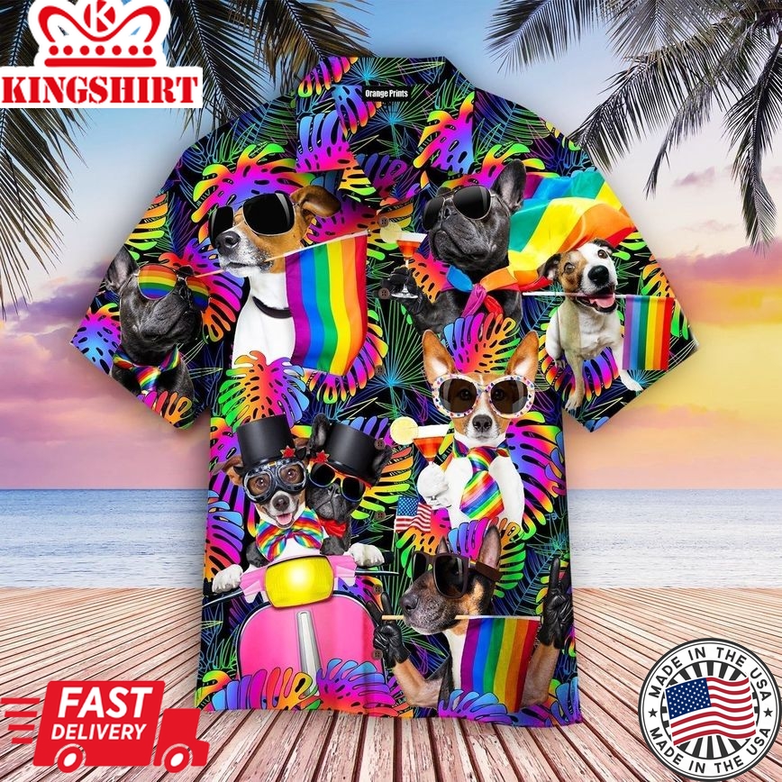 Lgbt Happy Dogs Pride Month Aloha Hawaiian Shirts For Men & For Women |