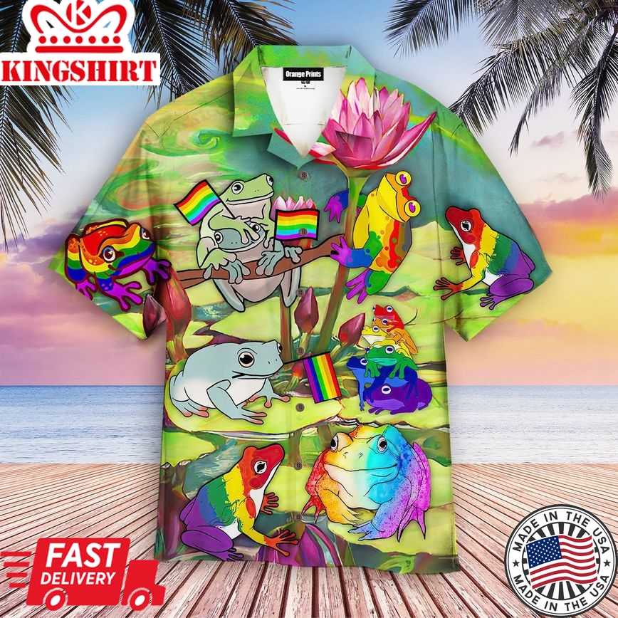 Lgbt Happy Frog Pride Month Aloha Hawaiian Shirts For Men & For Women |