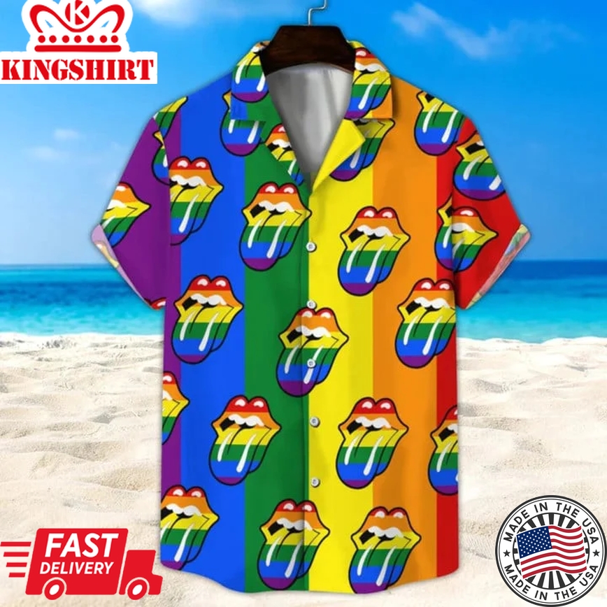 Lgbt Hawaii Shirt, Rainbow Lip Unisex Hawaii Shirt Beach Short, Gender-Neutral Adult Clothing