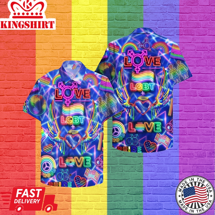 Lgbt Hawaiian Aloha Shirt For Ally, Lesbian Gaymer