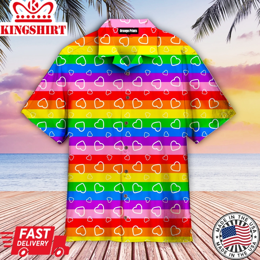 Lgbt Heart Rainbow Aloha Hawaiian Shirts For Men & For Women |