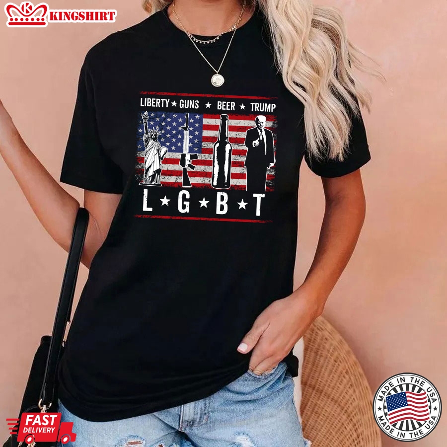 LGBT Liberty Guns Beer Trump T-Shirt