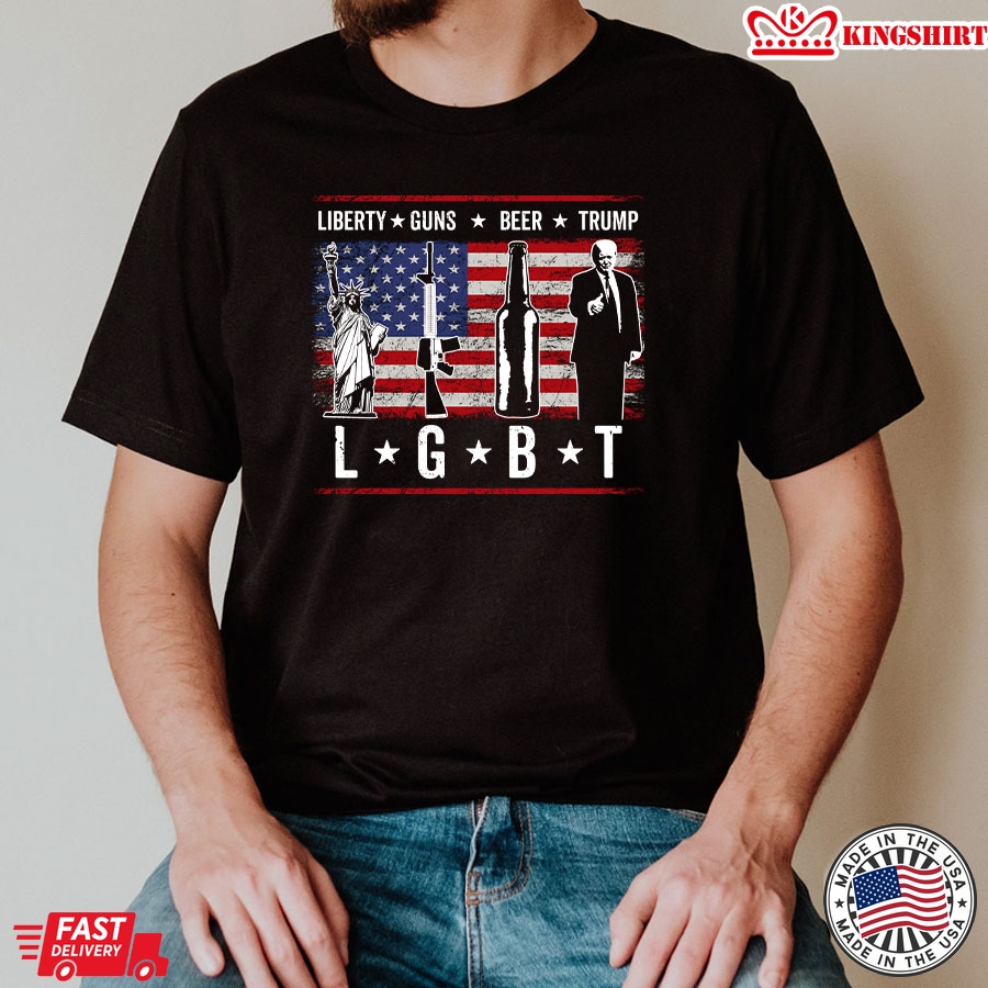 LGBT Liberty Guns Beer Trump T-Shirt