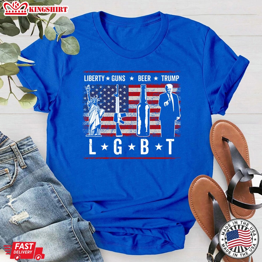 LGBT Liberty Guns Beer Trump T-Shirt