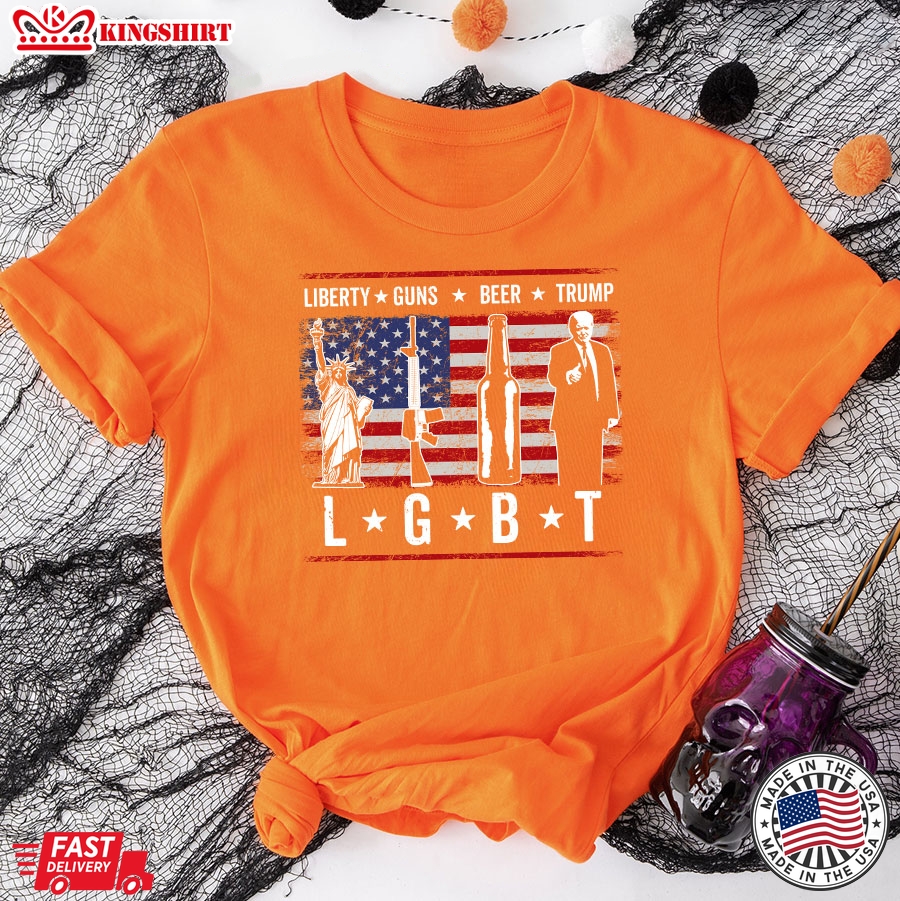 LGBT Liberty Guns Beer Trump T-Shirt