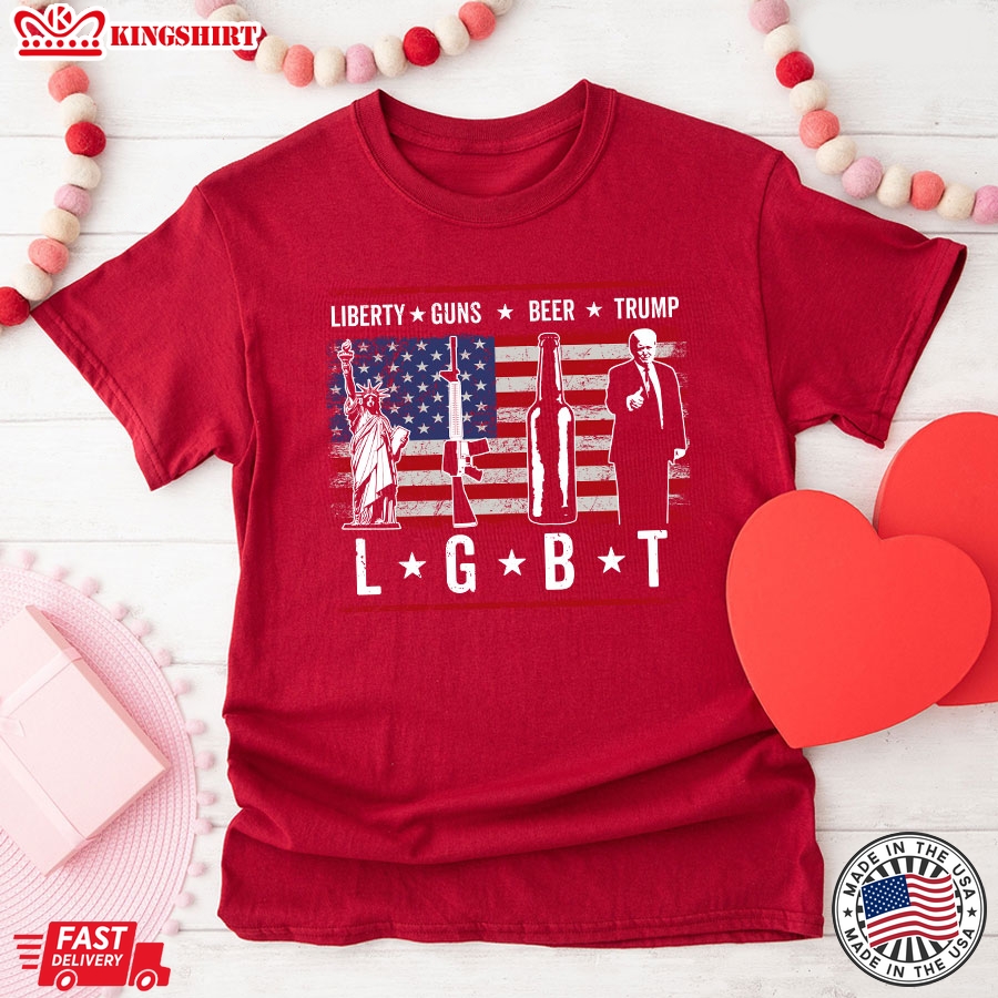 LGBT Liberty Guns Beer Trump T-Shirt