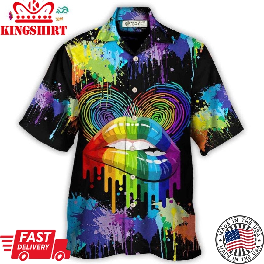 Lgbt Lips The Color Of Happiness Hawaiian Shirt