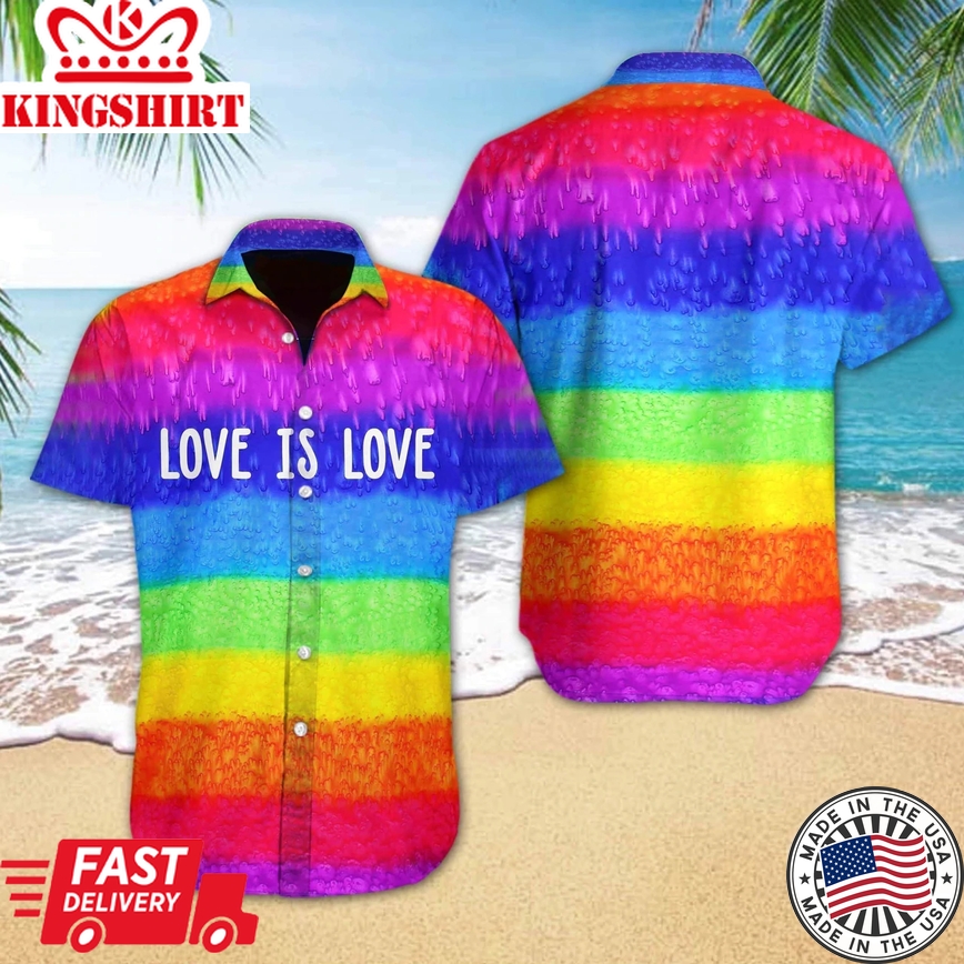 Lgbt Love Is Love Hawaiian Shirt, Hawaiian Shirt For Couple Gaymer, Gift To Couple Lesbian