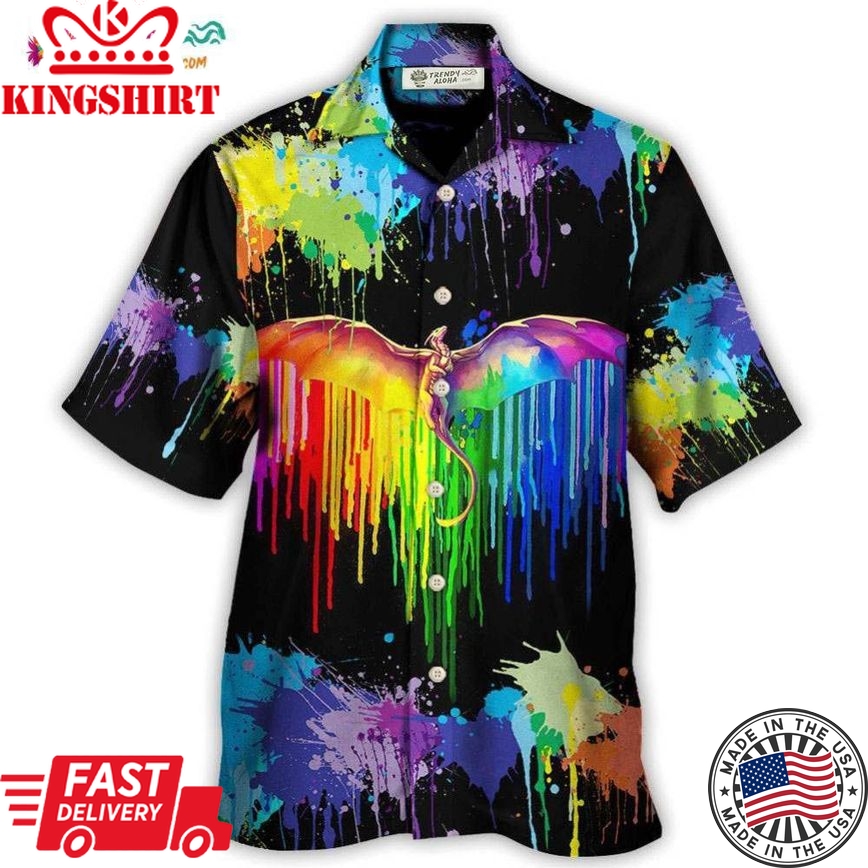 Lgbt Pride Dragon The Color Of Happiness Hawaiian Shirt