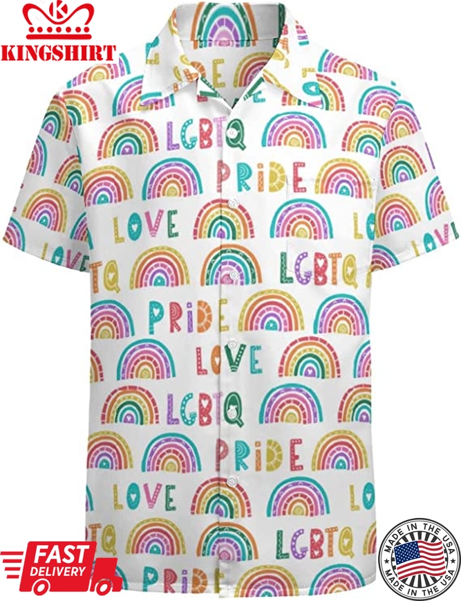 Lgbt Pride Hawaiian Shirt, Pride Month Clothing, Gay Pride Apparel, Hawaii 3D T Shirt