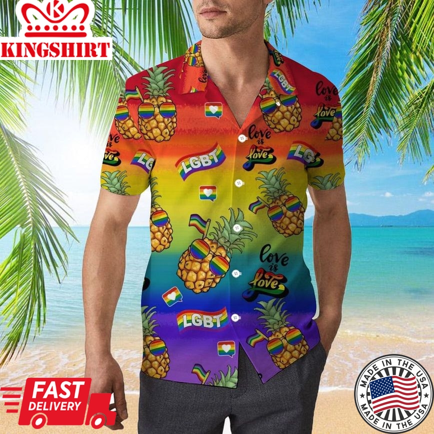 Lgbt Pride Hawaiian Shirts, Pineapple Pride Hawaiian Shirt