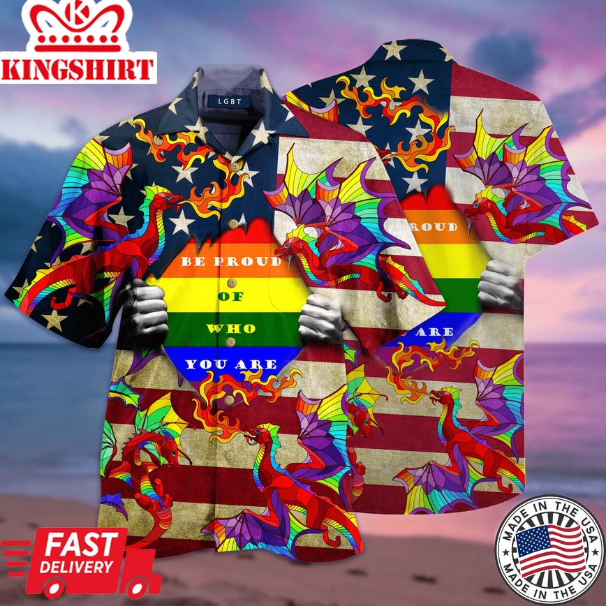 Lgbt Rainbow Dragon Hawaiian Shirt | For Men & Women |