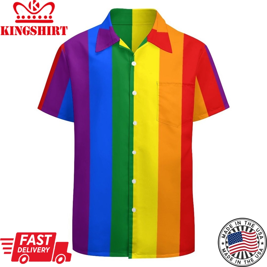 Lgbt Rainbow Gay Pride Flag Hawaiian Vintage Shirt Mens